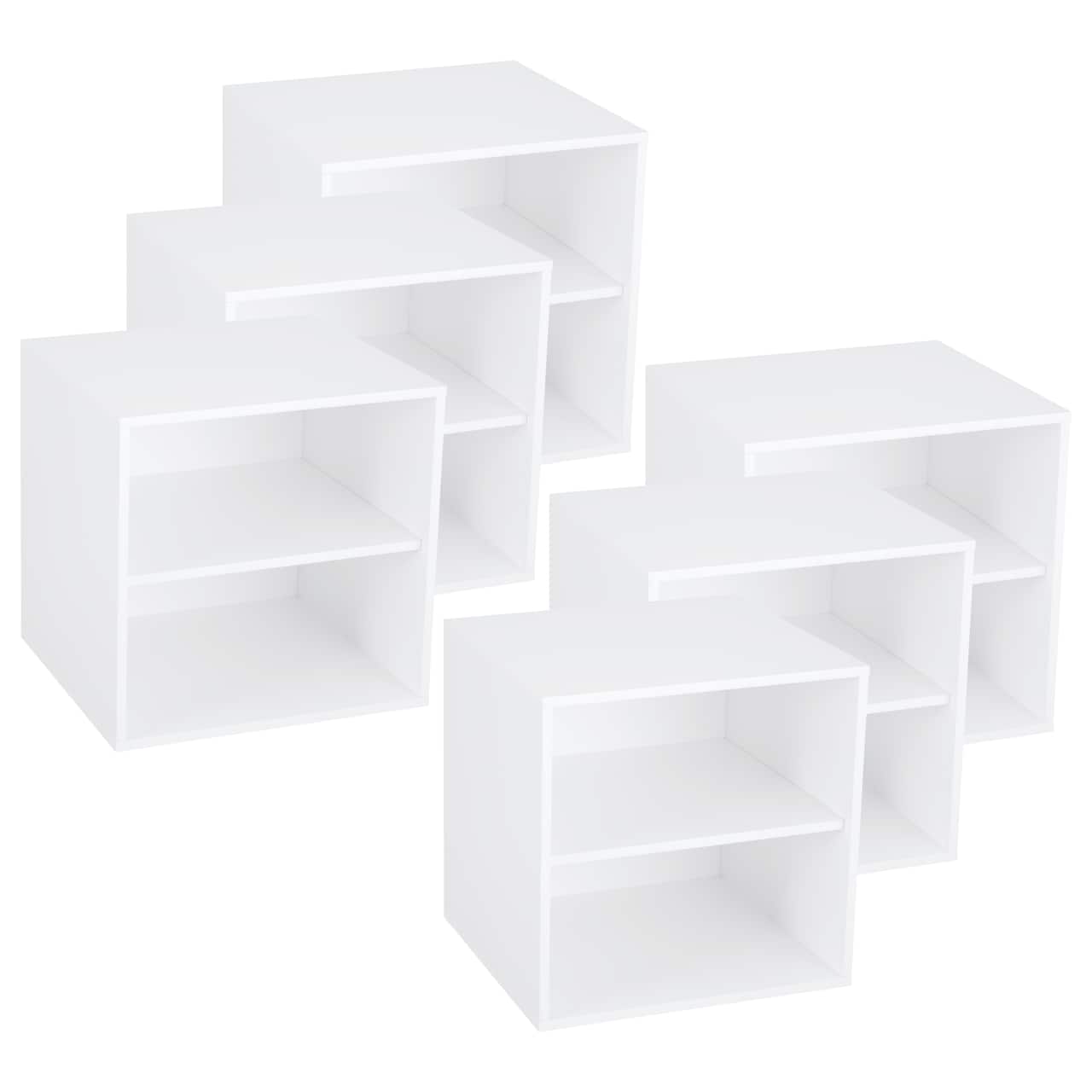 6 Pack: 16&#x22; White Modular Cube with Shelf by Simply Tidy&#xAE;